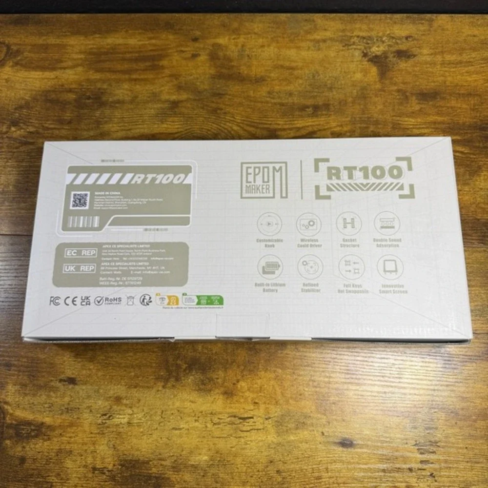 Epomaker RT100‎ Retro White PBT Tri-Mode Mechanical Keyboard Smart Screen OS